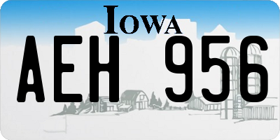 IA license plate AEH956