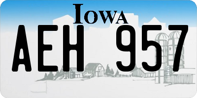 IA license plate AEH957