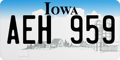 IA license plate AEH959