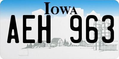 IA license plate AEH963