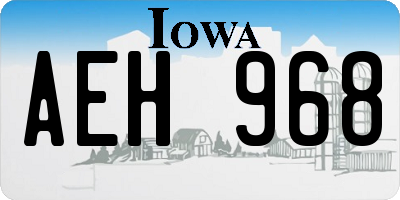 IA license plate AEH968