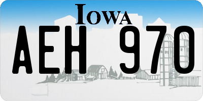 IA license plate AEH970