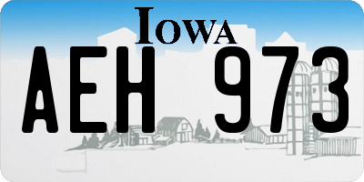 IA license plate AEH973