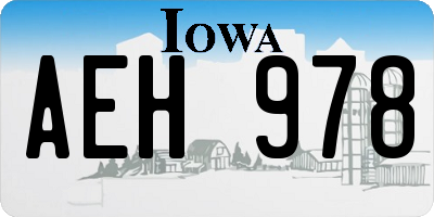 IA license plate AEH978