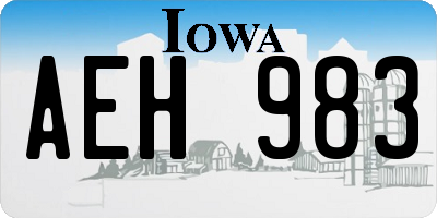 IA license plate AEH983