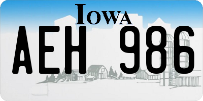 IA license plate AEH986