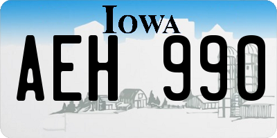 IA license plate AEH990