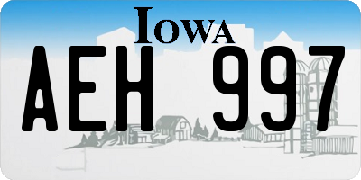 IA license plate AEH997