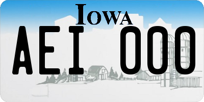 IA license plate AEI000