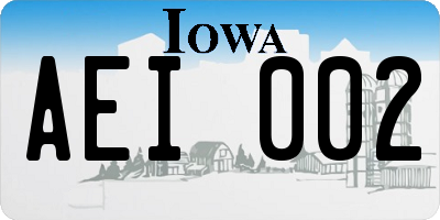 IA license plate AEI002