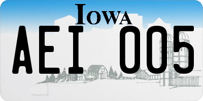 IA license plate AEI005