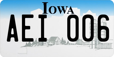 IA license plate AEI006