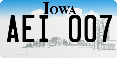 IA license plate AEI007