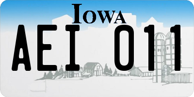 IA license plate AEI011