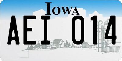 IA license plate AEI014