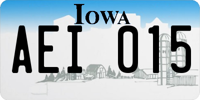 IA license plate AEI015