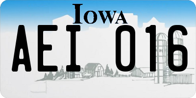 IA license plate AEI016