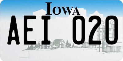 IA license plate AEI020