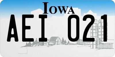 IA license plate AEI021