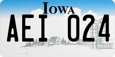 IA license plate AEI024