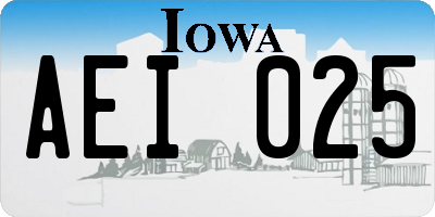 IA license plate AEI025