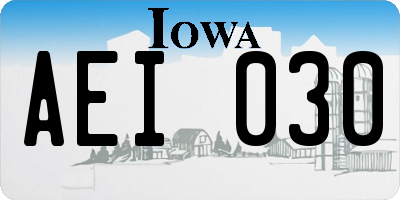 IA license plate AEI030