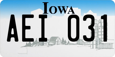 IA license plate AEI031