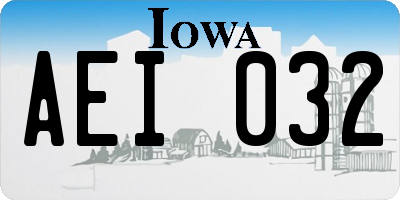 IA license plate AEI032