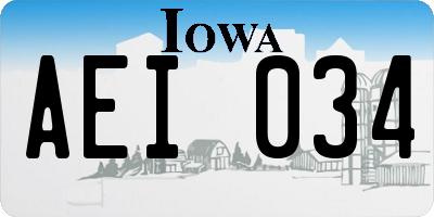 IA license plate AEI034