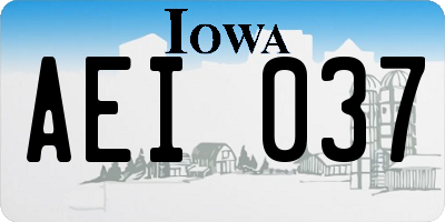 IA license plate AEI037