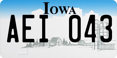 IA license plate AEI043