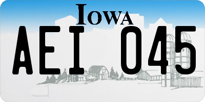 IA license plate AEI045