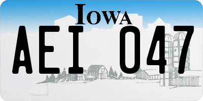 IA license plate AEI047