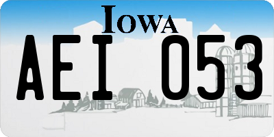 IA license plate AEI053