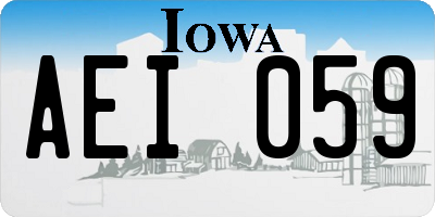 IA license plate AEI059