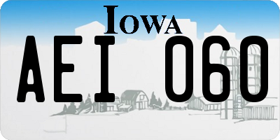 IA license plate AEI060