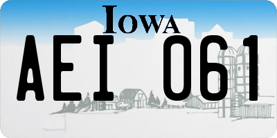 IA license plate AEI061