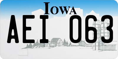 IA license plate AEI063