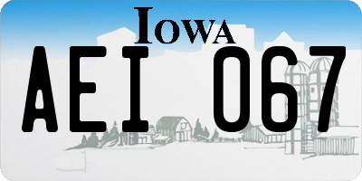 IA license plate AEI067