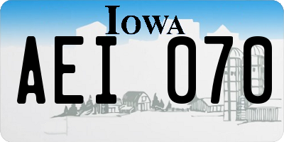 IA license plate AEI070