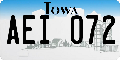 IA license plate AEI072
