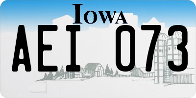 IA license plate AEI073
