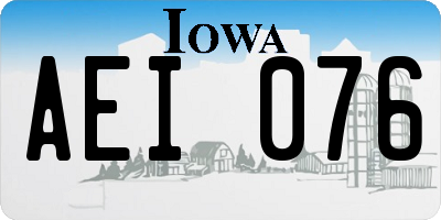 IA license plate AEI076