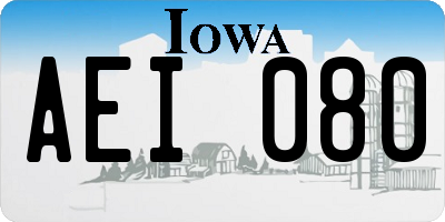 IA license plate AEI080