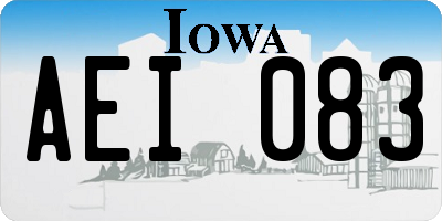 IA license plate AEI083