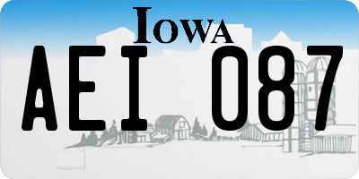 IA license plate AEI087