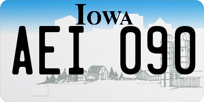 IA license plate AEI090