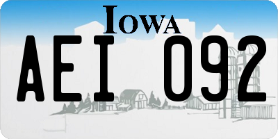 IA license plate AEI092