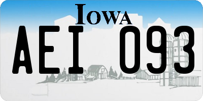 IA license plate AEI093
