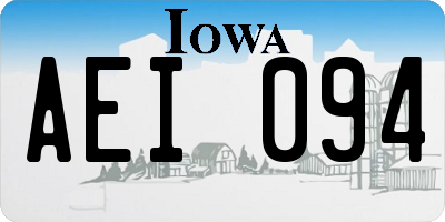 IA license plate AEI094